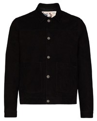 Мужская черная замшевая куртка-рубашка от Nudie Jeans