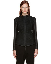Женская черная замшевая куртка от Boris Bidjan Saberi