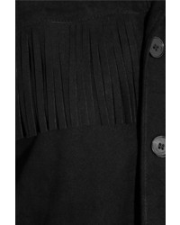 Женская черная замшевая куртка от Saint Laurent