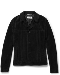 Мужская черная замшевая куртка от Saint Laurent