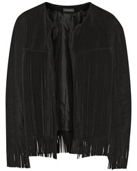 Женская черная замшевая куртка