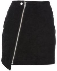 Черная замшевая мини-юбка