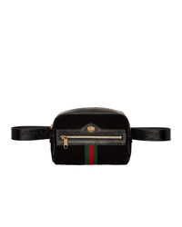 Черная замшевая поясная сумка от Gucci