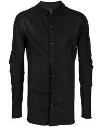 Мужская черная замшевая рубашка с длинным рукавом от Isaac Sellam Experience