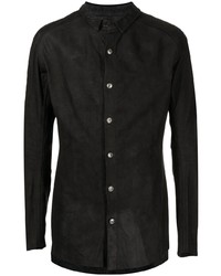 Мужская черная замшевая рубашка с длинным рукавом от Isaac Sellam Experience