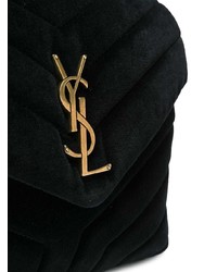 Черная замшевая стеганая сумка через плечо от Saint Laurent