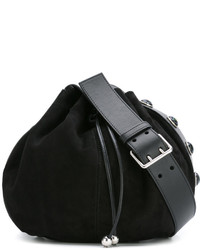 Черная замшевая сумка-мешок от Alexander McQueen