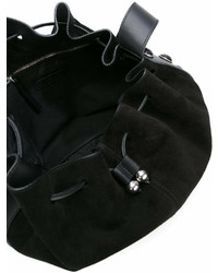 Черная замшевая сумка-мешок от Alexander McQueen