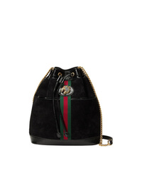 Черная замшевая сумка-мешок от Gucci