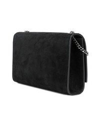 Черная замшевая сумка через плечо с шипами от Saint Laurent