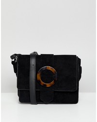 Черная замшевая сумка через плечо от New Look