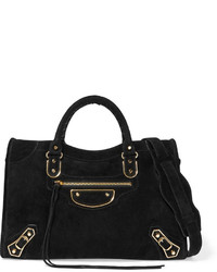Женская черная замшевая сумка от Balenciaga