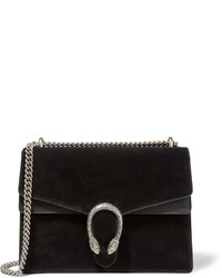 Женская черная замшевая сумка от Gucci