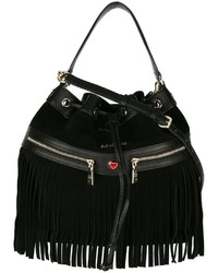 Женская черная замшевая сумка от Love Moschino