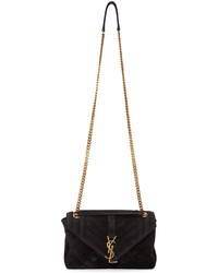 Женская черная замшевая сумка от Saint Laurent
