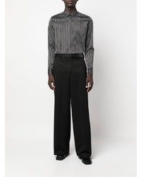 Мужская черная классическая рубашка в вертикальную полоску от Saint Laurent