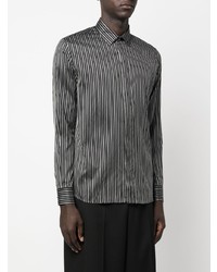 Мужская черная классическая рубашка в вертикальную полоску от Saint Laurent