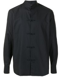 Черная классическая рубашка из шамбре