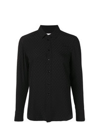 Черная классическая рубашка с вышивкой