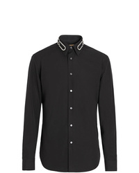 Мужская черная классическая рубашка с вышивкой от Burberry