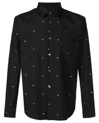 Мужская черная классическая рубашка с вышивкой от Comme des Garcons Homme Deux