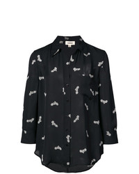 Женская черная классическая рубашка с принтом от L'Agence