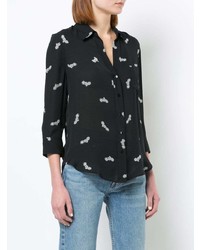 Женская черная классическая рубашка с принтом от L'Agence
