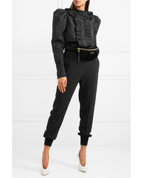 Женская черная классическая рубашка с рюшами от Stella McCartney