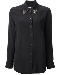 Женская черная классическая рубашка с украшением от Equipment