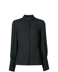 Женская черная классическая рубашка с украшением от Josie Natori