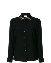 Женская черная классическая рубашка с украшением от RED Valentino