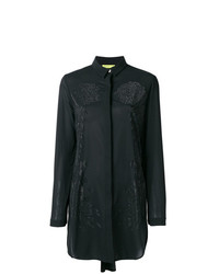 Женская черная классическая рубашка с украшением от Versace Jeans