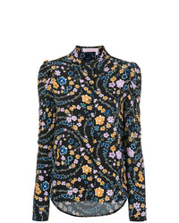 Женская черная классическая рубашка с цветочным принтом от See by Chloe