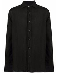 Мужская черная классическая рубашка от 120% Lino