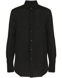 Мужская черная классическая рубашка от 120% Lino