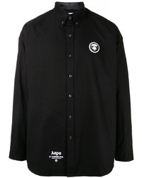 Мужская черная классическая рубашка от AAPE BY A BATHING APE