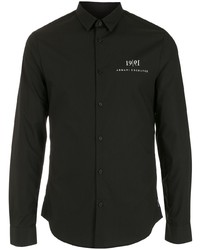 Мужская черная классическая рубашка от Armani Exchange