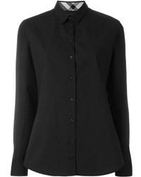 Женская черная классическая рубашка от Burberry