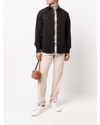 Мужская черная классическая рубашка от Lardini