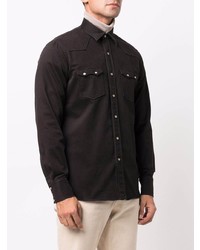 Мужская черная классическая рубашка от Lardini