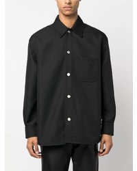 Мужская черная классическая рубашка от Courrèges