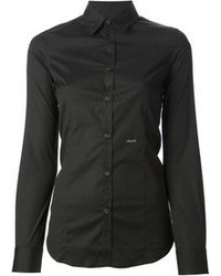 Женская черная классическая рубашка от DSquared