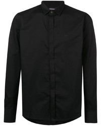 Мужская черная классическая рубашка от Emporio Armani