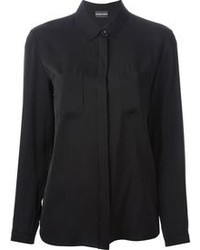 Женская черная классическая рубашка от Emporio Armani