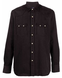 Мужская черная классическая рубашка от Lardini