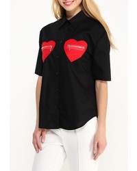 Женская черная классическая рубашка от Love Moschino