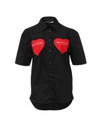 Женская черная классическая рубашка от Love Moschino