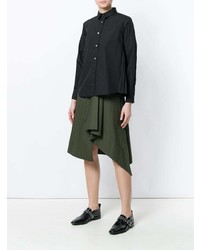 Женская черная классическая рубашка от Sacai