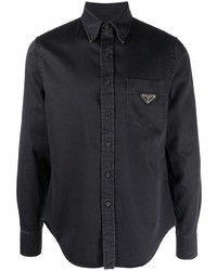 Мужская черная классическая рубашка от Prada