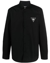 Мужская черная классическая рубашка от VERSACE JEANS COUTURE